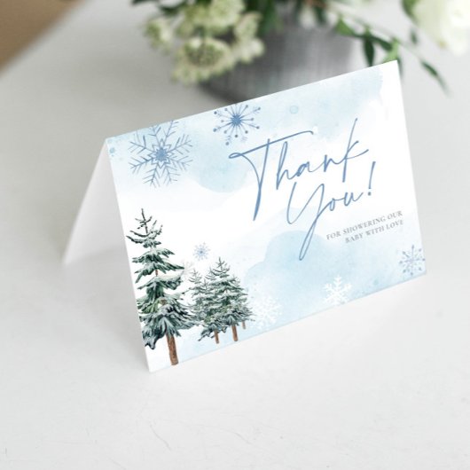 冬のベイビーシャワー 感謝カード