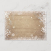 冬のベイビーシャワー 本を持ってきて 雪 ラスティックウッド エンクロージャーカード (裏面)