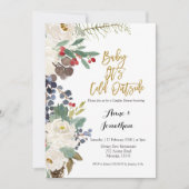 冬のベビーその冷たい外のカップルのシャワー招待状 招待状 (正面)