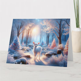 冬のベビーで愛らしいシカ カード