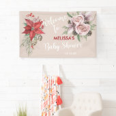 冬のベビーで開花ポインセチアpinecones歓迎 横断幕 (インサイチュ)