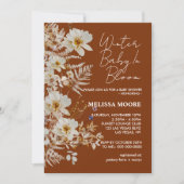 冬のベビーで開花野草素朴な赤ちゃんシャワー 招待状 (正面)