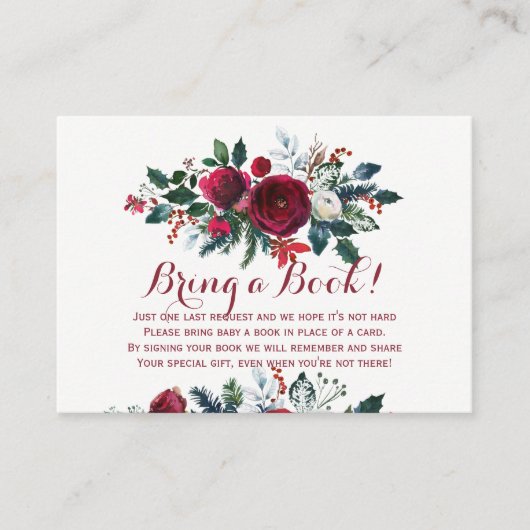 冬のベビーのための本の赤は本の挿入カードをもたらす エンクロージャーカード (正面)