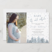 冬のベビーの冷たい外のシャワー写真の招待状 招待状 (正面)