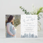 冬のベビーの冷たい外のシャワー写真の招待状 招待状 (スタンド正面)