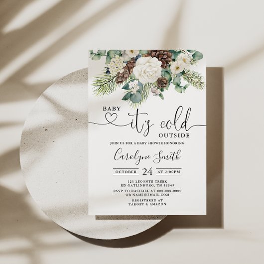 冬のベビーの冷たい外ベビーシャワー 招待状