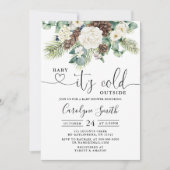 冬のベビーの冷たい外ベビーシャワー 招待状 (正面)