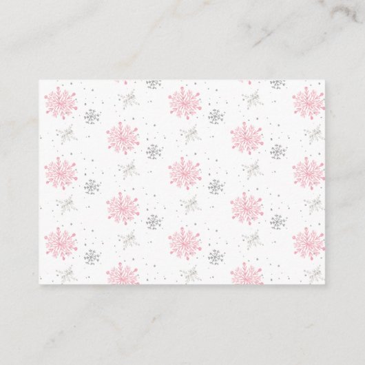 冬のベビーの森の赤ちゃんシャワー用の本 エンクロージャーカード (裏面)