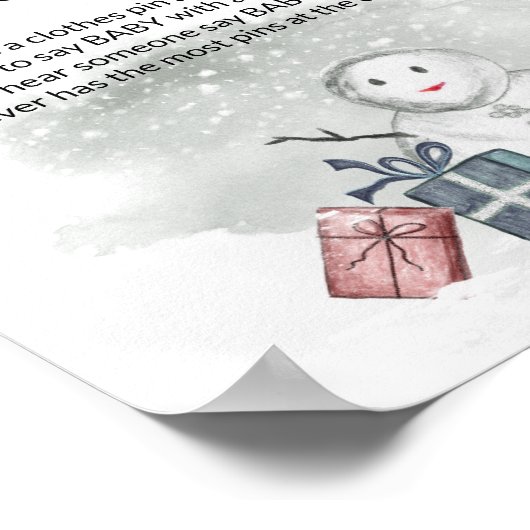 冬のベビーの赤ちゃんシャワーのポスターと言わない。 ポスター (角)