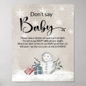 冬のベビーの赤ちゃんシャワーのポスターと言わない。ポスター ポスター (正面)