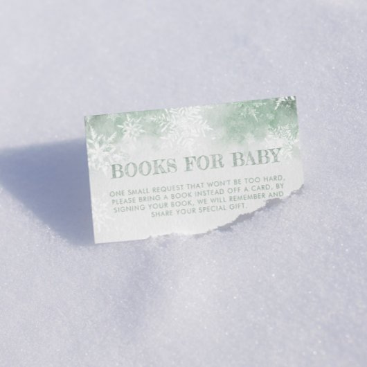 冬のベビーの赤ちゃんシャワー用の本 エンクロージャーカード