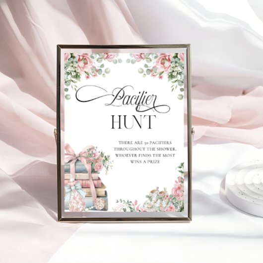 冬のベビーガールシャワーおしゃぶり狩りゲーム ポスター