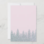 冬のベビーガールシャワーウッドランドリトルスノーフレーク 招待状 (裏面)