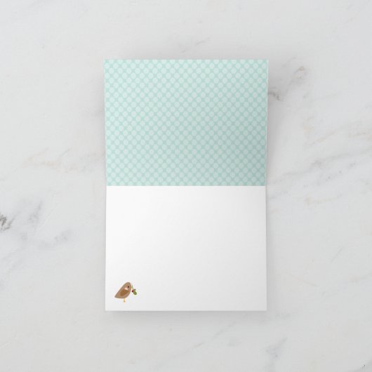 冬のベビーキツネがおむつにありがとう サンキューカード (内部)