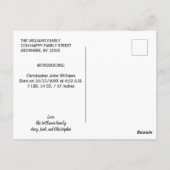 冬のベビークリスマスフォト誕生のお知らせ ポストカード (裏面)