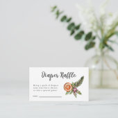 冬のベビーシャワーおむつラッフルチケット エンクロージャーカード (スタンド正面)