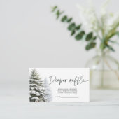 冬のベビーシャワーおむつラッフルチケット エンクロージャーカード (スタンド正面)