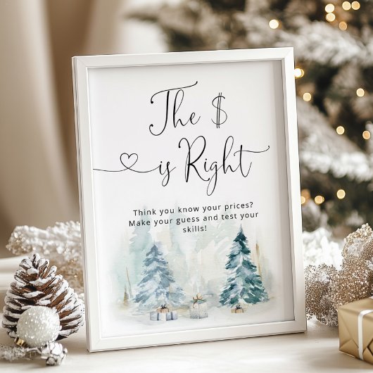 冬のベビーシャワーでの価格当てクイズ ポスター