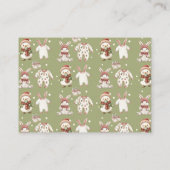 冬のベビーシャワーのかわいいオムツラッフルチケット エンクロージャーカード (裏面)