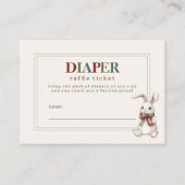 冬のベビーシャワーのかわいいオムツラッフルチケット エンクロージャーカード (正面)