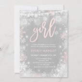 冬のベビーシャワーの招待状の素朴な冬のシャワー 招待状 (正面)