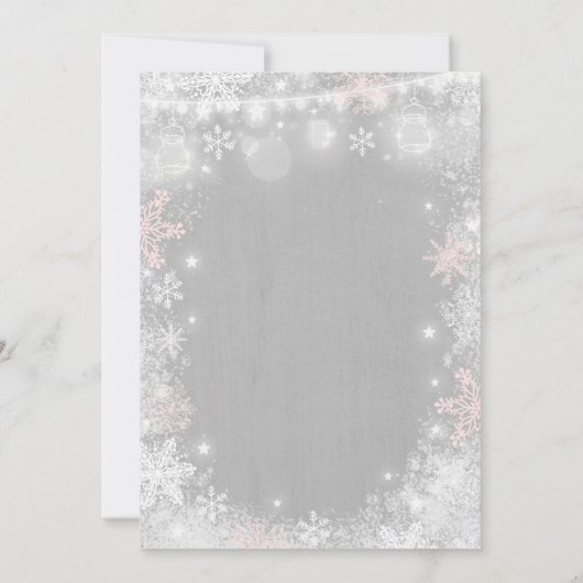 冬のベビーシャワーの招待状の素朴な冬のシャワー 招待状 (裏面)