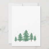 冬のベビーシャワーの緑の草木の森 招待状 (裏面)