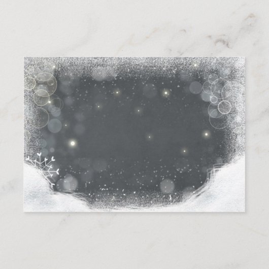 冬のベビーシャワーは本の雪に素朴な暗闇を持って来ます エンクロージャーカード (裏面)