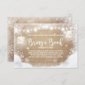 冬のベビーシャワーは本の雪に素朴な木を持って来ます エンクロージャーカード (正面/裏面)