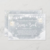 冬のベビーシャワーは本の雪に素朴な灰色を持って来ます エンクロージャーカード (正面/裏面)