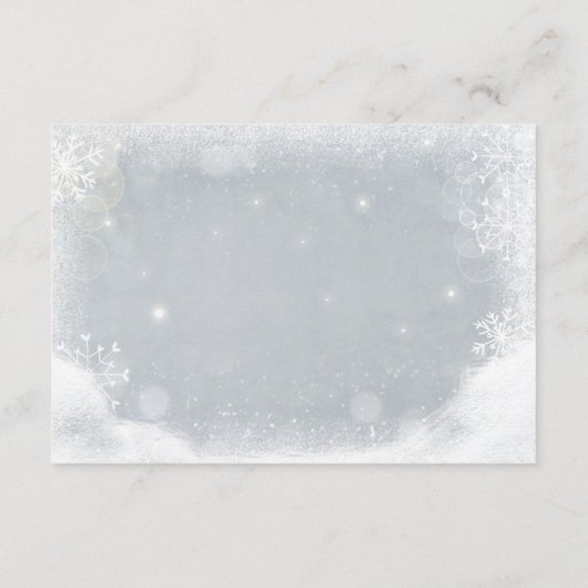 冬のベビーシャワーは本の雪に素朴な灰色を持って来ます エンクロージャーカード (裏面)