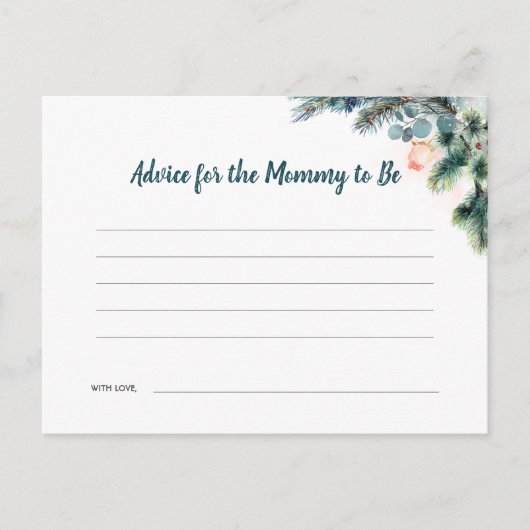 冬のベビーシャワーアドバイスカード ポストカード (正面)