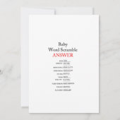 冬のベビーシャワーゲーム（解答付き）5x7サイズ 招待状 (裏面)