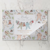 冬のベビーシャワーティアウェイ紙ランチョンマット ペーパーパッド (折り畳み)