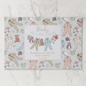 冬のベビーシャワーティアウェイ紙ランチョンマット ペーパーパッド (正面)