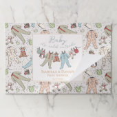 冬のベビーシャワーティアウェイ紙ランチョンマット ペーパーパッド (折り畳み)