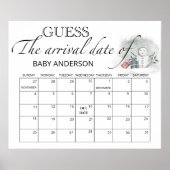 冬のベビーシャワー出産予定日当てクイズカレンダー ポスター (正面)