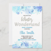 冬のベビーシャワー招待状シルバーグリッター 招待状 (正面)