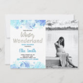 冬のベビーシャワー招待状シルバーフォト 招待状 (正面)