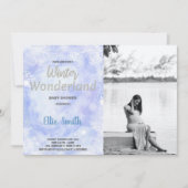 冬のベビーシャワー招待状シルバーフォト 招待状 (正面)