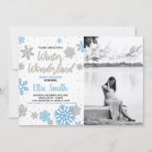冬のベビーシャワー招待状白写真 招待状 (正面)