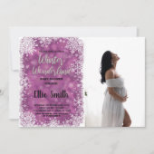 冬のベビーシャワー招待状紫の写真 招待状 (正面)