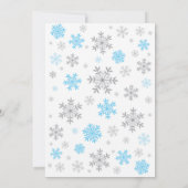冬のベビーシャワー招待状青の雪片 招待状 (裏面)