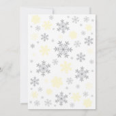冬のベビーシャワー招待状黄色い雪片 招待状 (裏面)