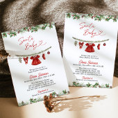 冬のベビーシャワー招待状 ガール サンタベビーシャワー 招待状