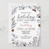 冬のベビーシャワー招待状、ホリデーシャワー 招待状 (正面)