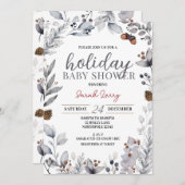 冬のベビーシャワー招待状、ホリデーシャワー 招待状 (正面/裏面)