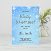 冬のベビーシャワー招待状 白い雪 招待状 (スタンド正面)