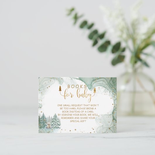 冬のベビーシャワー用の本 エンクロージャーカード (スタンド正面)