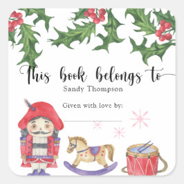 冬のベビーシャワー - この本は私のものです スクエアシール